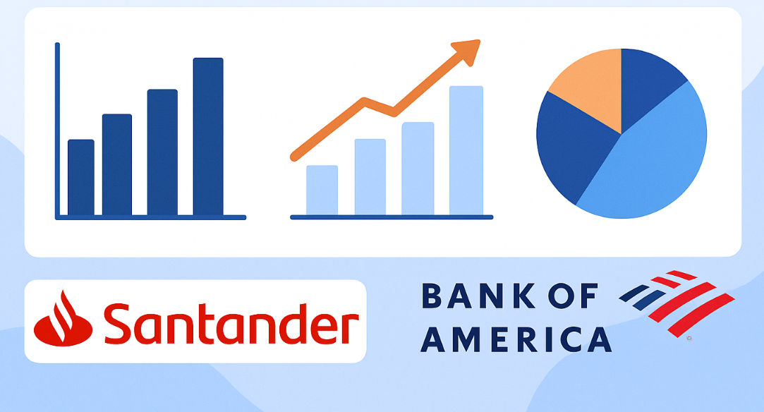 Gráfico dos relatórios Santander e Bank of America sobre o Pravaler — crédito para educação superior